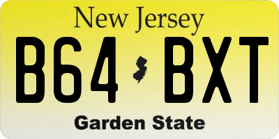 NJ license plate B64BXT
