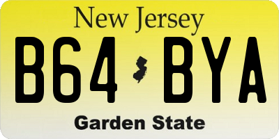 NJ license plate B64BYA