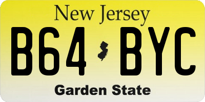 NJ license plate B64BYC