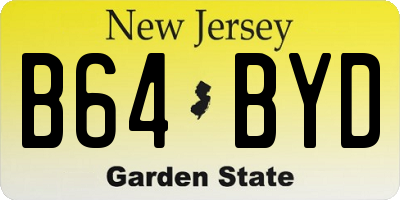NJ license plate B64BYD