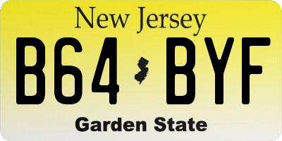 NJ license plate B64BYF