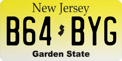 NJ license plate B64BYG