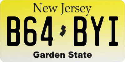 NJ license plate B64BYI