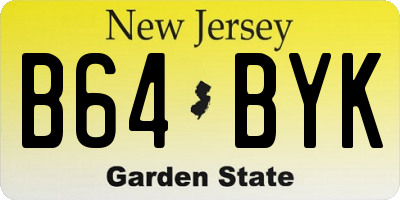 NJ license plate B64BYK