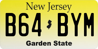 NJ license plate B64BYM