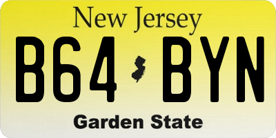 NJ license plate B64BYN