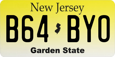 NJ license plate B64BYO