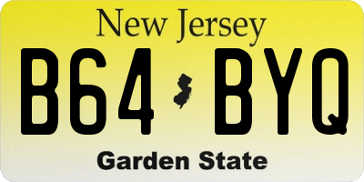 NJ license plate B64BYQ