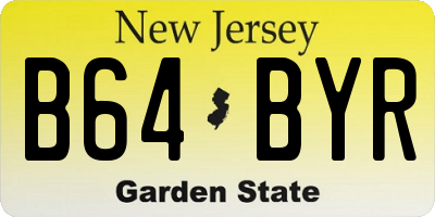 NJ license plate B64BYR