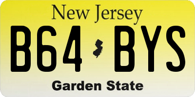 NJ license plate B64BYS