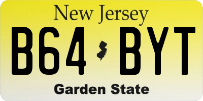 NJ license plate B64BYT