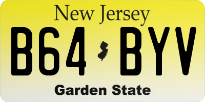 NJ license plate B64BYV