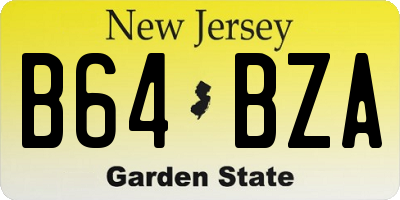 NJ license plate B64BZA