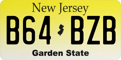 NJ license plate B64BZB