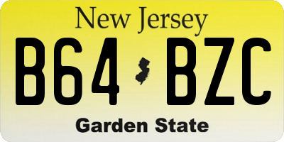 NJ license plate B64BZC