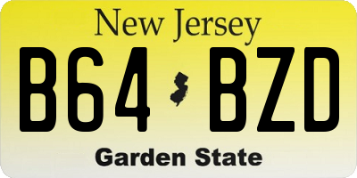NJ license plate B64BZD