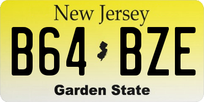 NJ license plate B64BZE