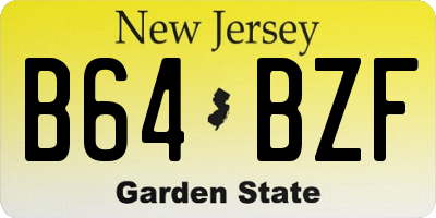 NJ license plate B64BZF