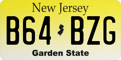 NJ license plate B64BZG