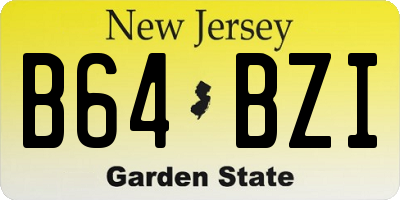 NJ license plate B64BZI