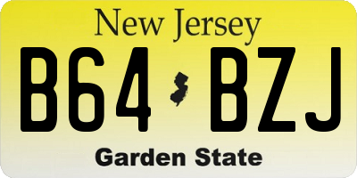 NJ license plate B64BZJ