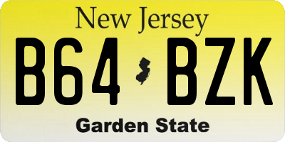 NJ license plate B64BZK