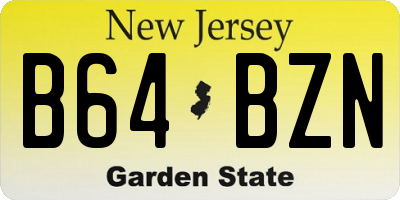 NJ license plate B64BZN