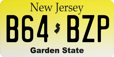 NJ license plate B64BZP