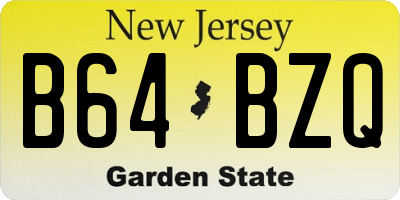 NJ license plate B64BZQ