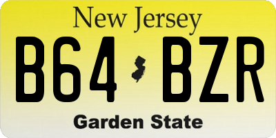 NJ license plate B64BZR
