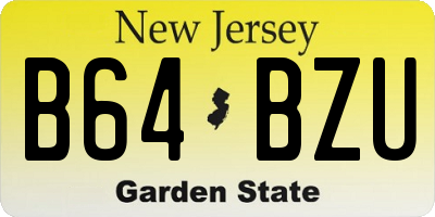 NJ license plate B64BZU