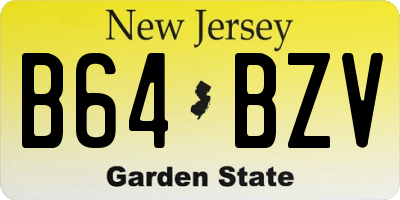 NJ license plate B64BZV