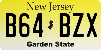 NJ license plate B64BZX