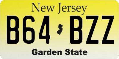 NJ license plate B64BZZ