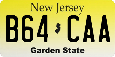 NJ license plate B64CAA