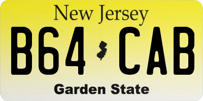 NJ license plate B64CAB