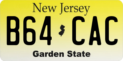 NJ license plate B64CAC
