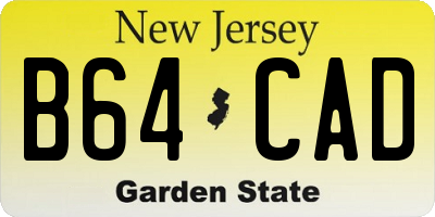 NJ license plate B64CAD