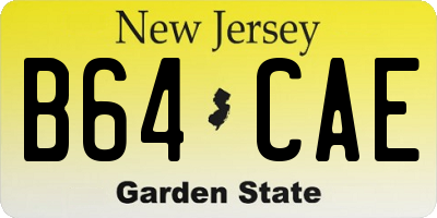 NJ license plate B64CAE