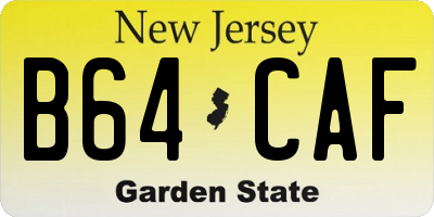 NJ license plate B64CAF