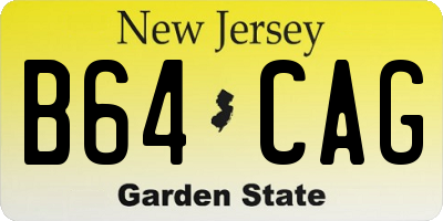 NJ license plate B64CAG
