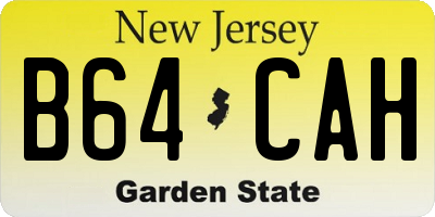 NJ license plate B64CAH