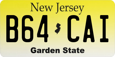 NJ license plate B64CAI