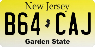 NJ license plate B64CAJ