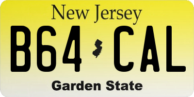 NJ license plate B64CAL