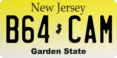 NJ license plate B64CAM