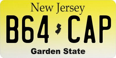 NJ license plate B64CAP