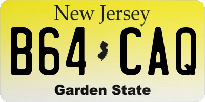 NJ license plate B64CAQ