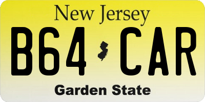 NJ license plate B64CAR