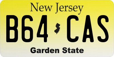 NJ license plate B64CAS